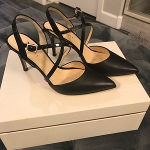 M. Gemi The Farfalla Black Leather Pumps